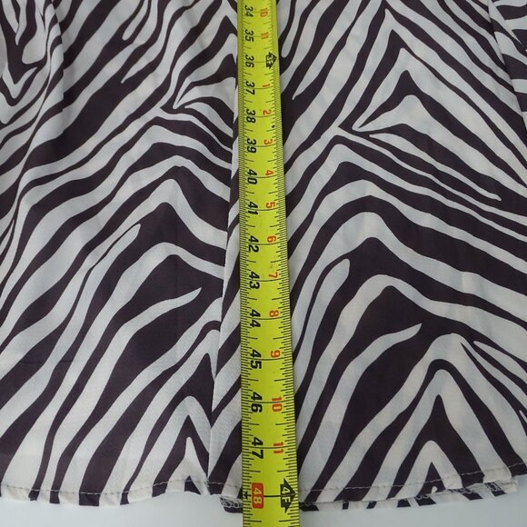 Boohoo High Neck Tonal Zebra Print Maxi Dress Women Size 12 Brown 3/4 Sleeve NEW - Picture 12 of 12